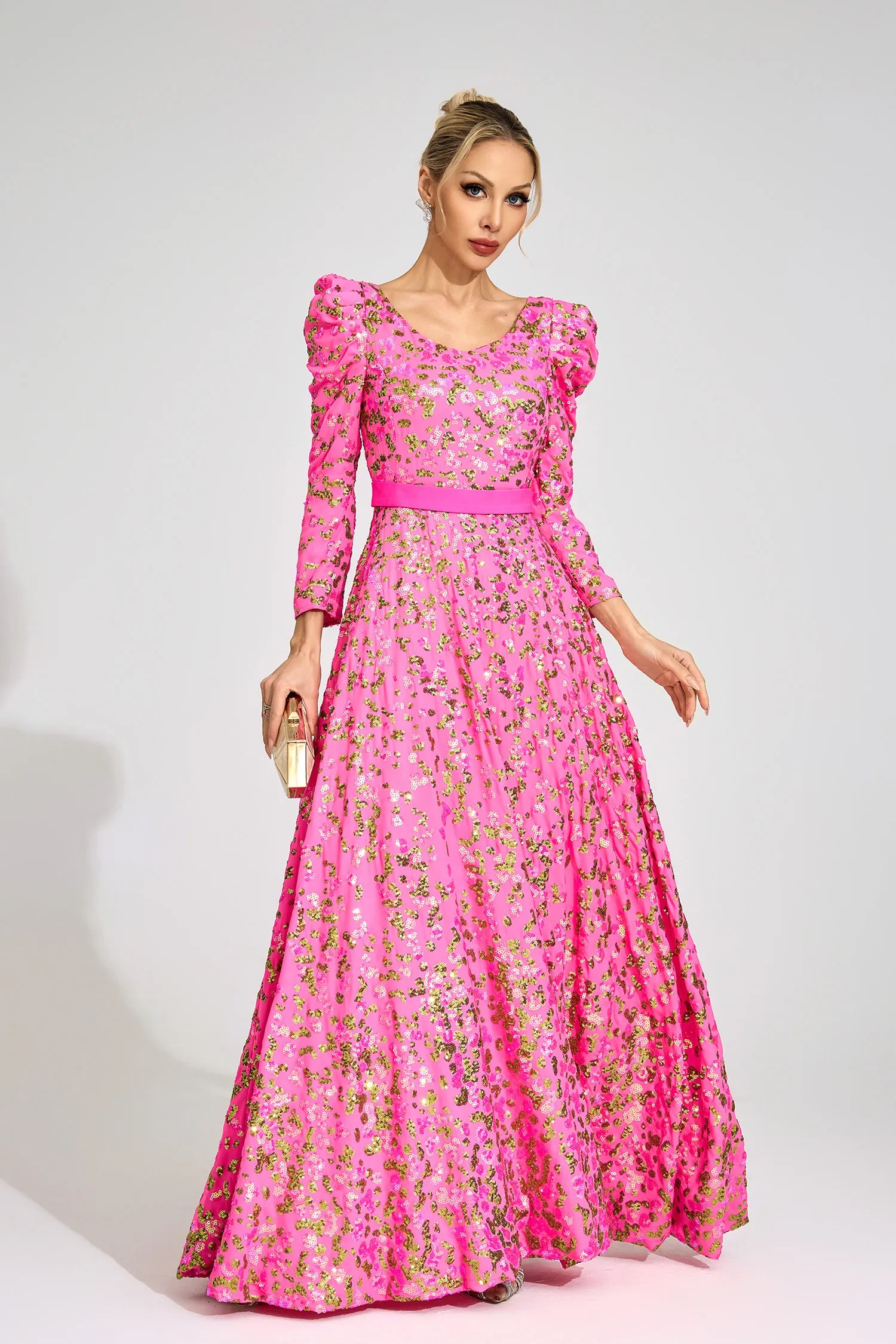 ingrid rose red sequin maxi dress 11