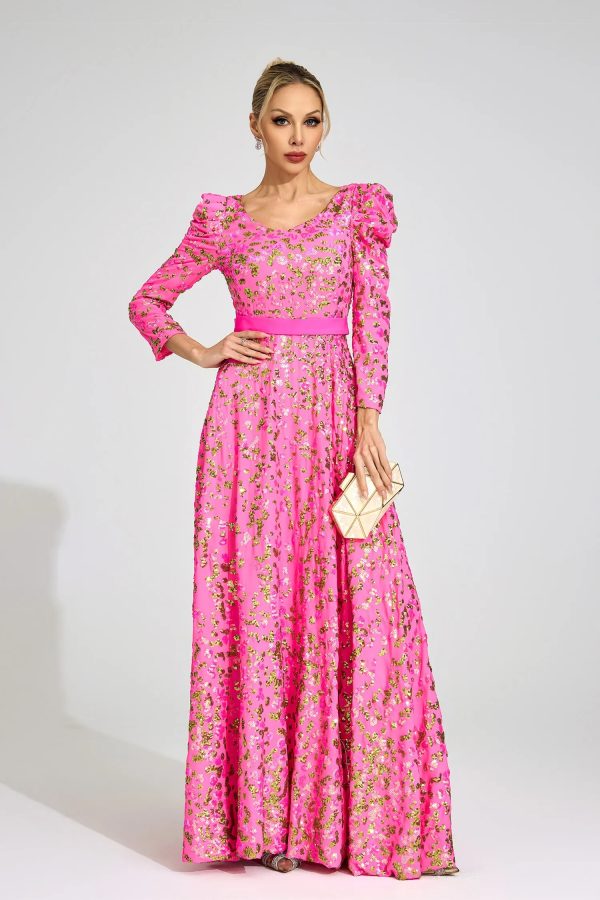 ingrid rose red sequin maxi dress 12
