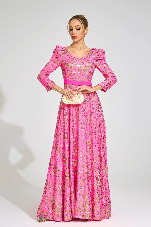 ingrid rose red sequin maxi dress 13