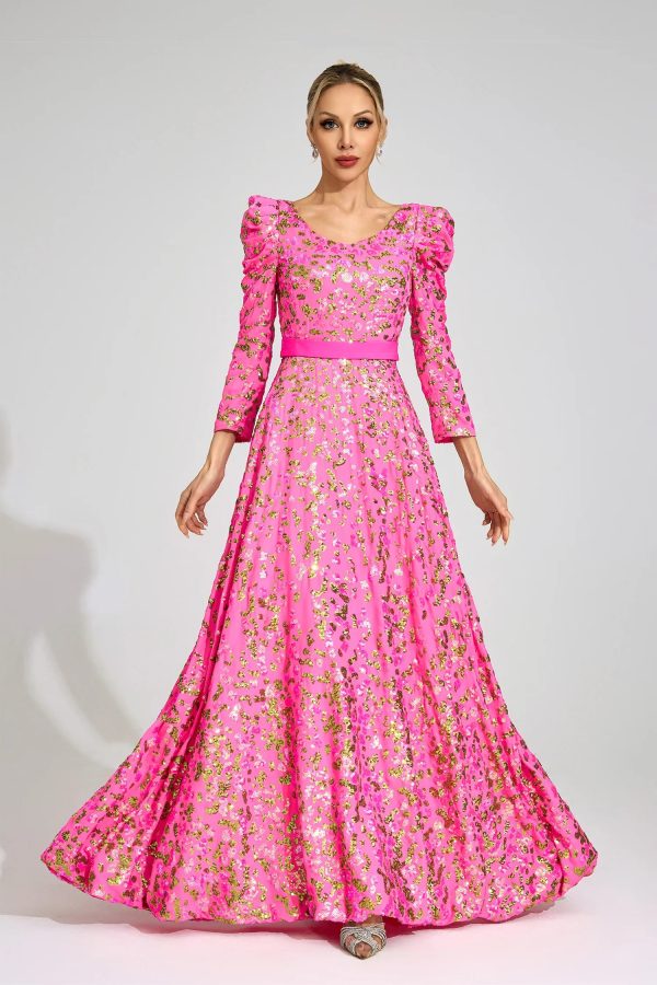 ingrid rose red sequin maxi dress 14