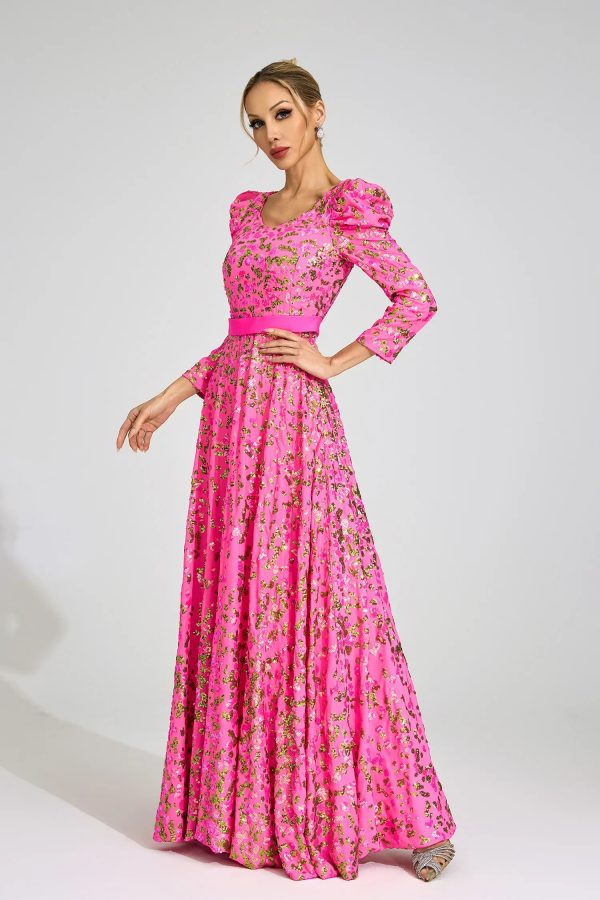 ingrid rose red sequin maxi dress 15