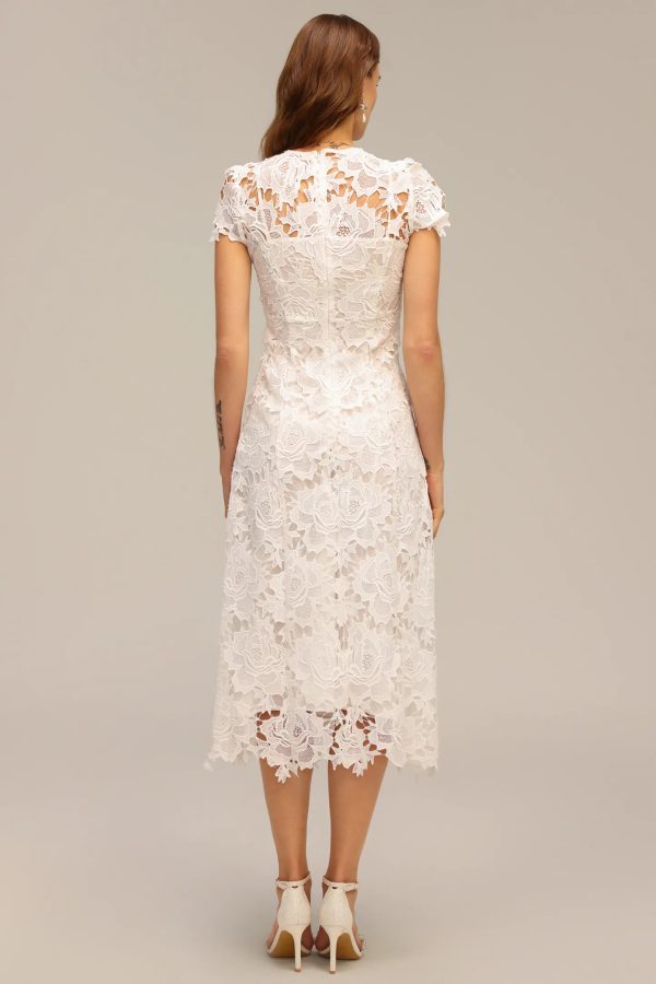 jenna short sleeve lace hollow out embroidery flower midi dress 16