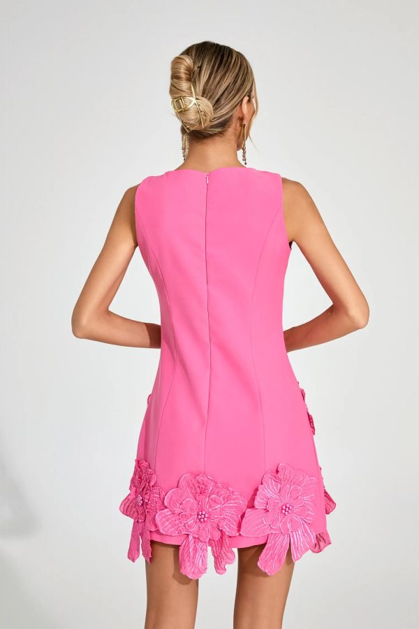 jeremiah pink floral applique mini dress 16