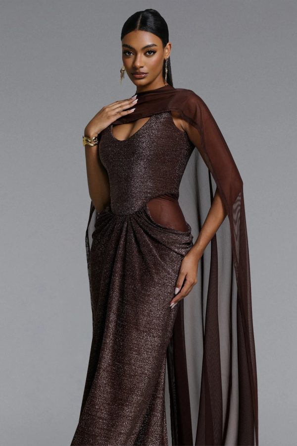 keely sleeveless ruched lurex knit maxi dress 12