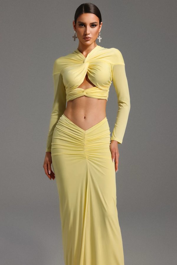 kendall long sleeve knot maxi dress 12