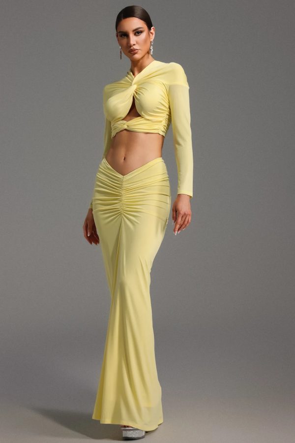 kendall long sleeve knot maxi dress 15