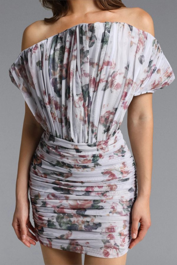 kuiper off shoulder floral mini dress with gloves 22