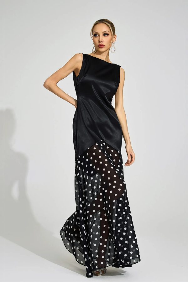 levee black polka dot maxi dress 14