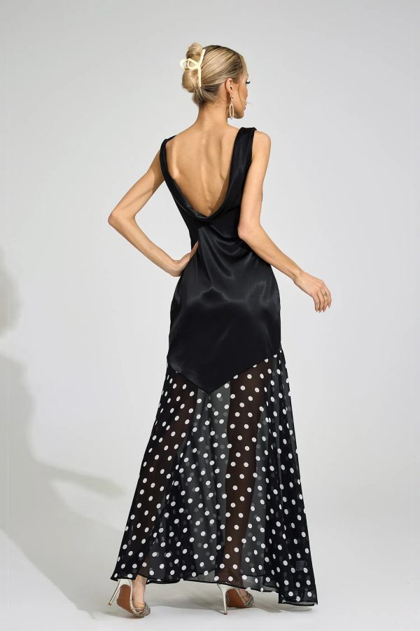 levee black polka dot maxi dress 16