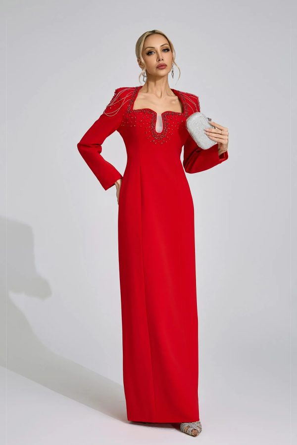 liora red diamond maxi dress 12