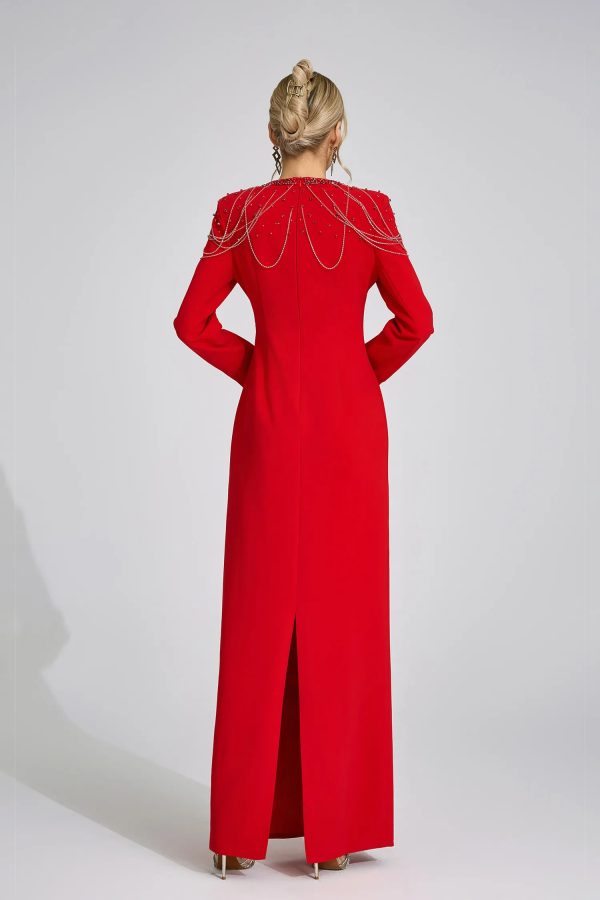 liora red diamond maxi dress 16