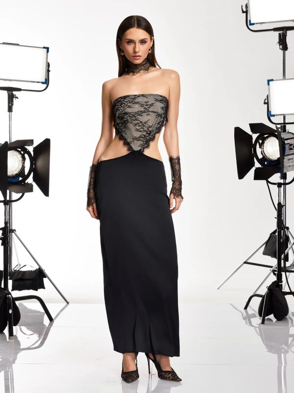 mirevo strapless lace maxi dress 12