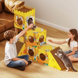 modular cardboard cat tree & scratcher house 11