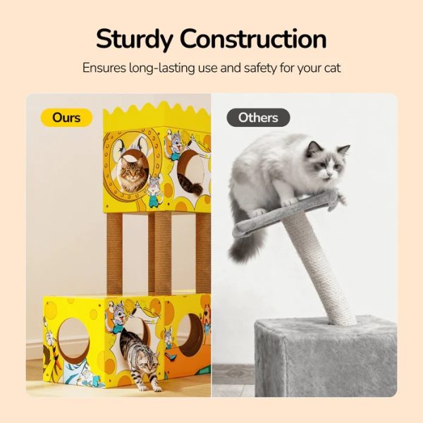 modular cardboard cat tree & scratcher house 15