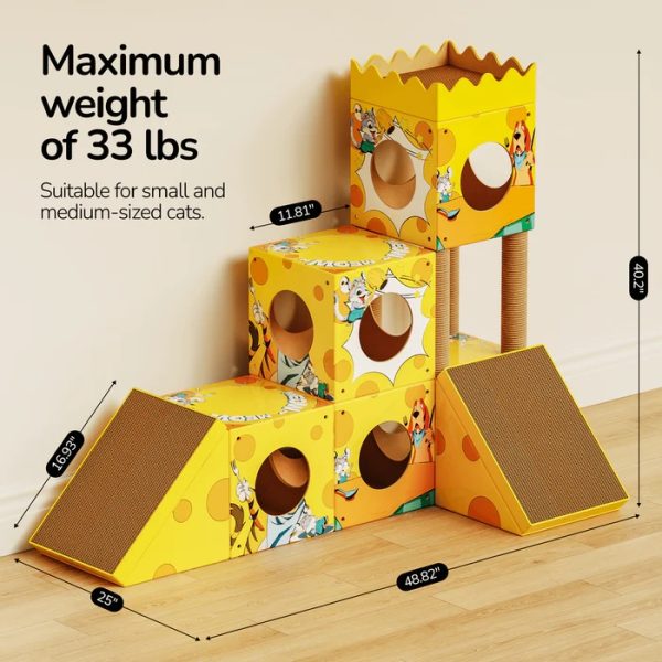 modular cardboard cat tree & scratcher house 18