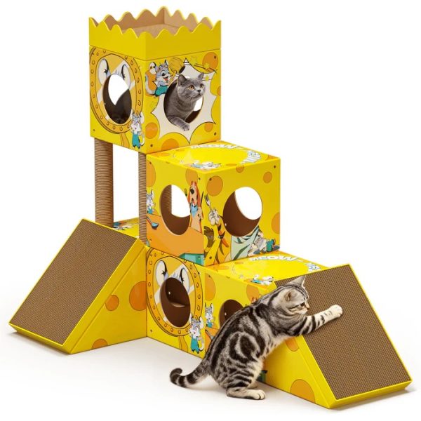 modular cardboard cat tree & scratcher house 19