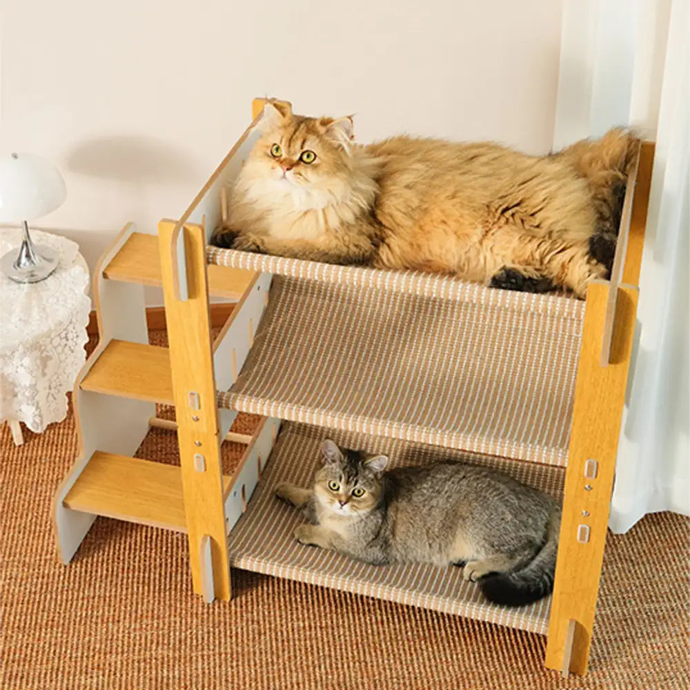 multi tiered faux sisal cat scratching cat hammock with stairs 11
