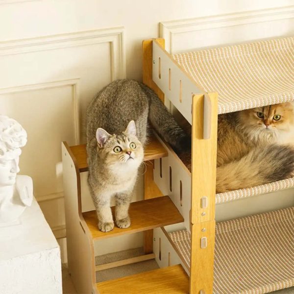 multi tiered faux sisal cat scratching cat hammock with stairs 17