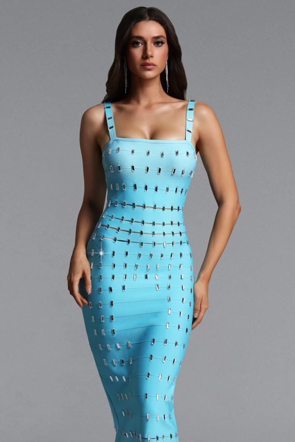 naya hollow diamond bandage blue maxi dress 12