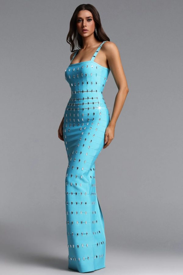 naya hollow diamond bandage blue maxi dress 15