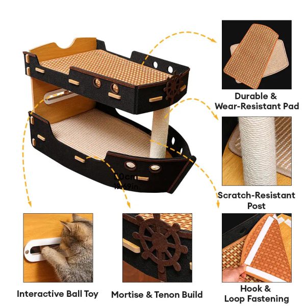 pirate ship double layer pet sleeping bed 600