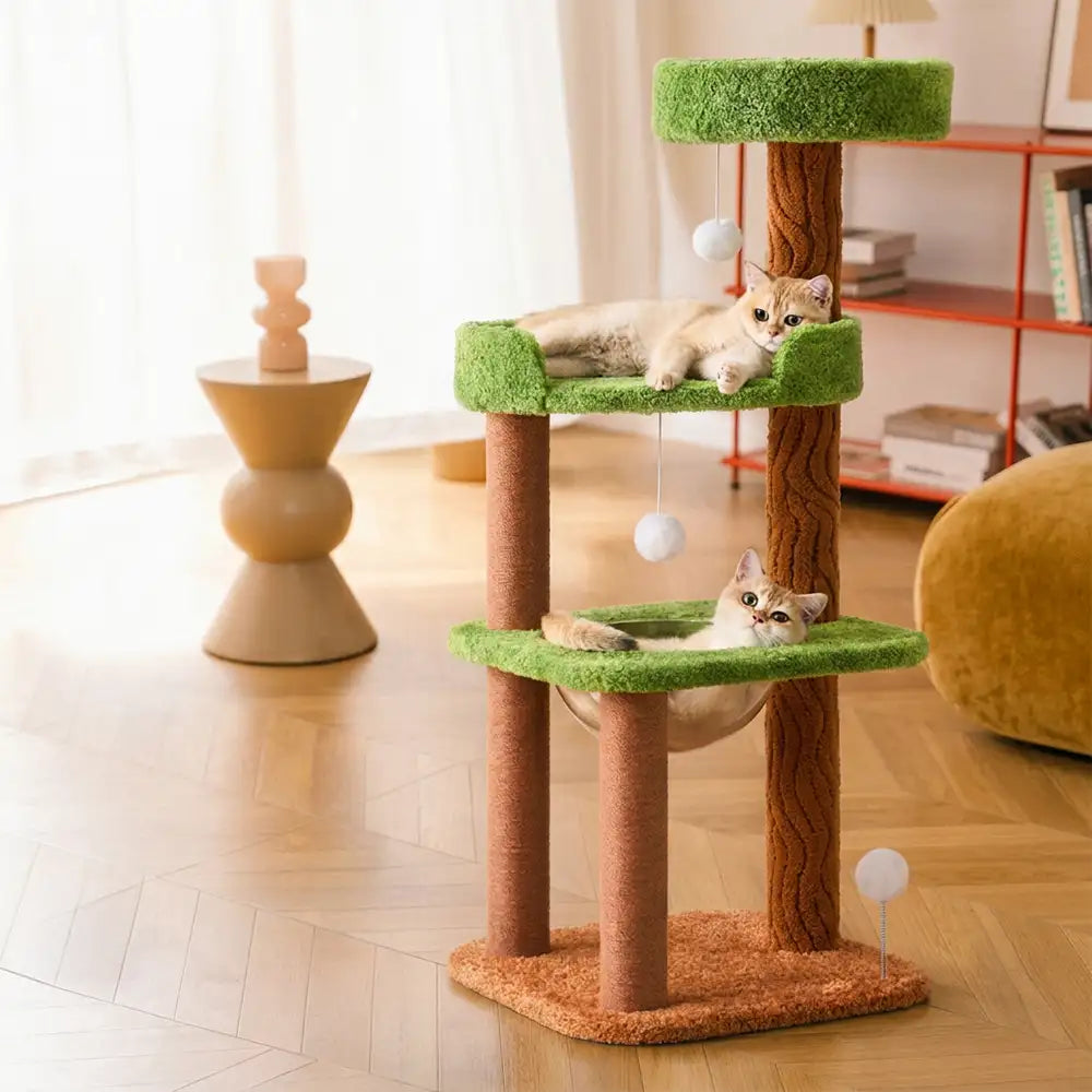 playful multi level plush activity center cat tree with space capsule 11