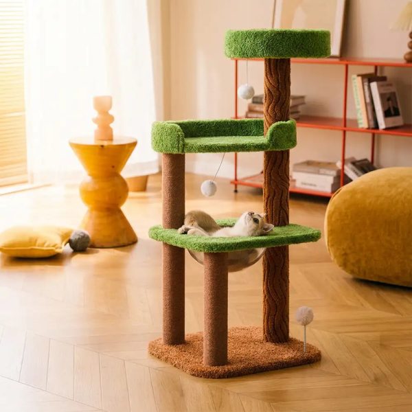 playful multi level plush activity center cat tree with space capsule 12
