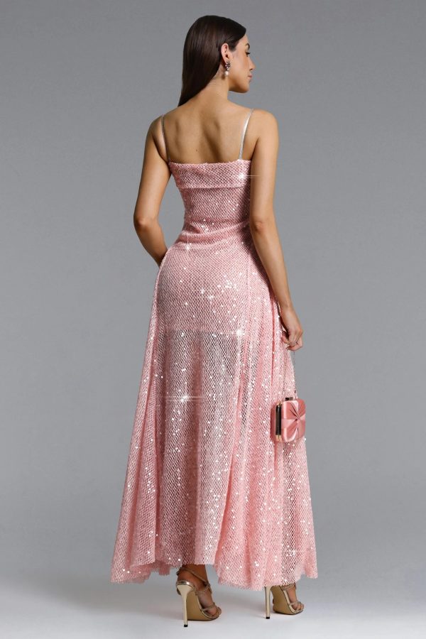 poly sleeveless sequin maxi dress 16