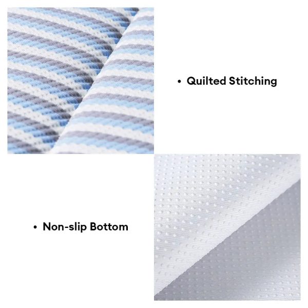 refreshing striped cooling ice silk non slip dog mat with pillow 18