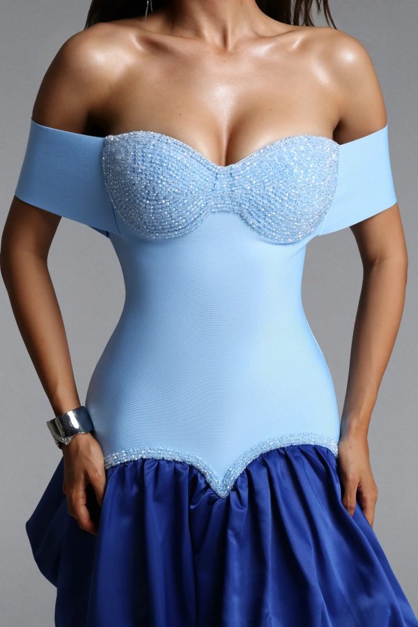 ruby off shoulder crystal bandage mini dress 13
