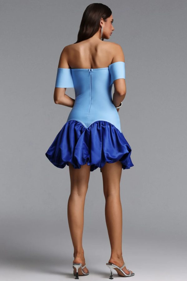 ruby off shoulder crystal bandage mini dress 16