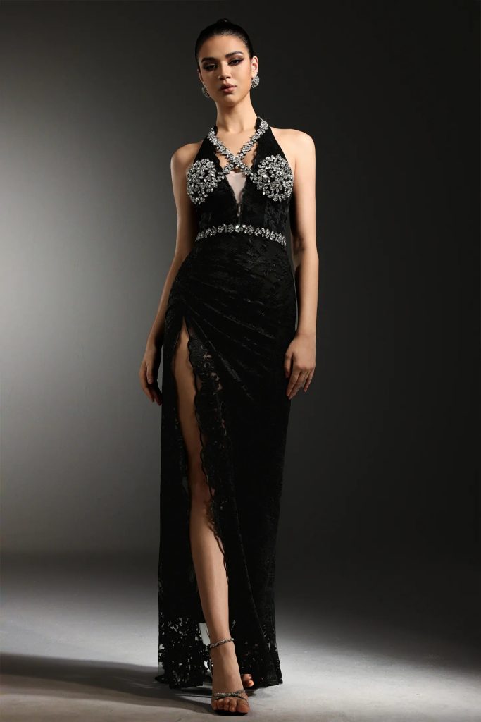 saffie sleeveless v neck diamond maxi dress 11