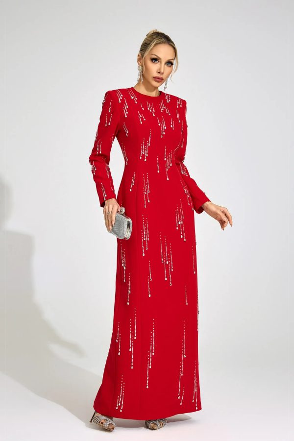 solveig red diamond maxi dress 13