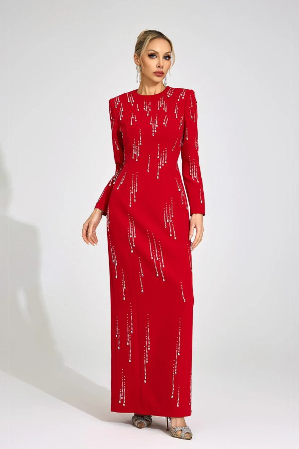 solveig red diamond maxi dress 14