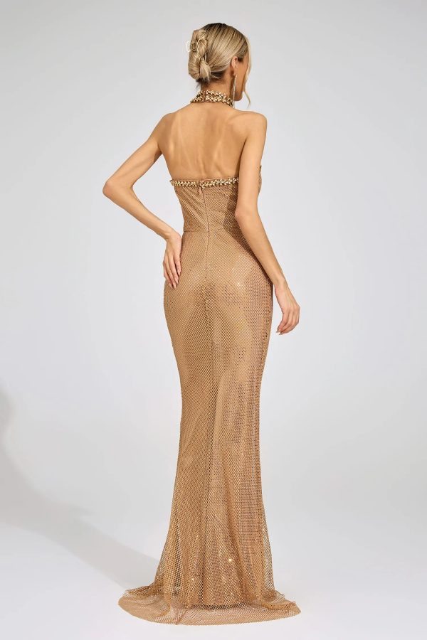 tindra gold sequin mermaid maxi dress 16
