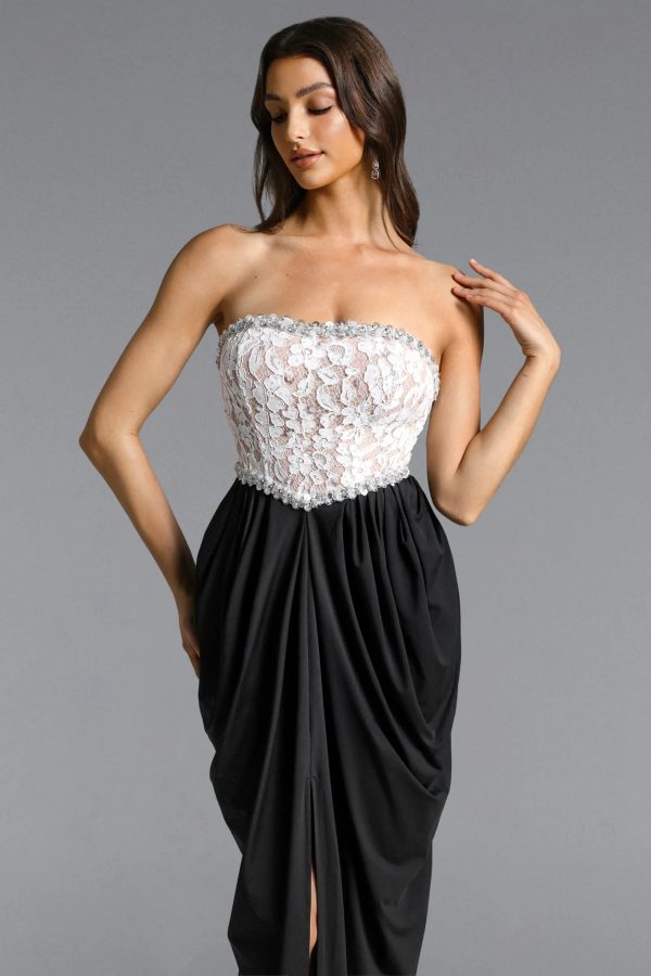 uthoril strapless lace up split maxi dress 15