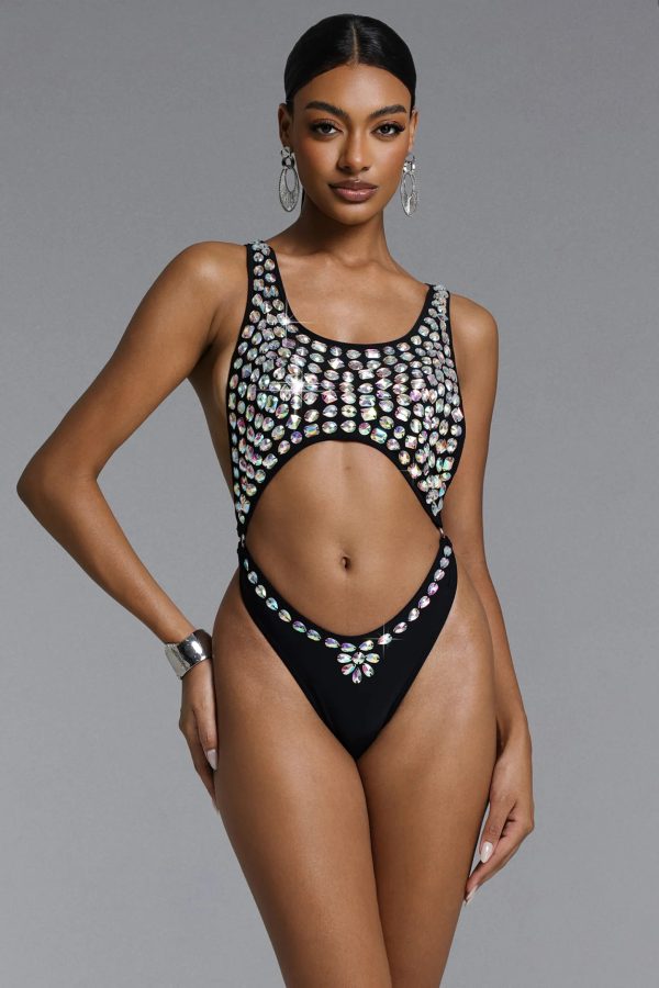 ziska sexy contour rhinestone swimsuit 12