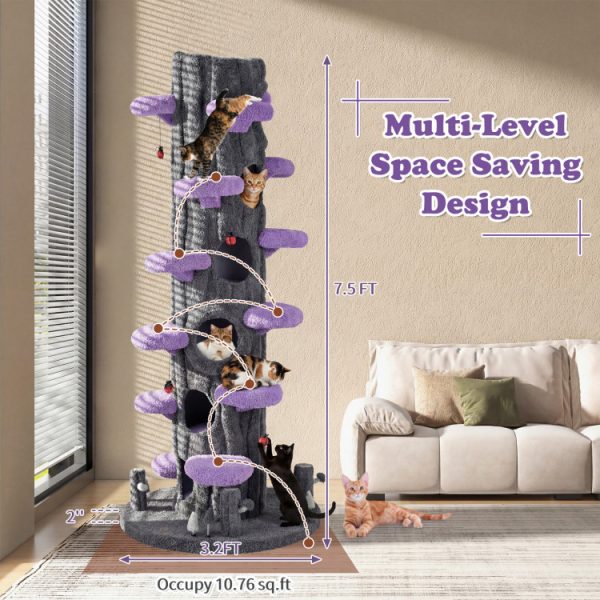 90.5 multifunctional cat tree with private condos 13