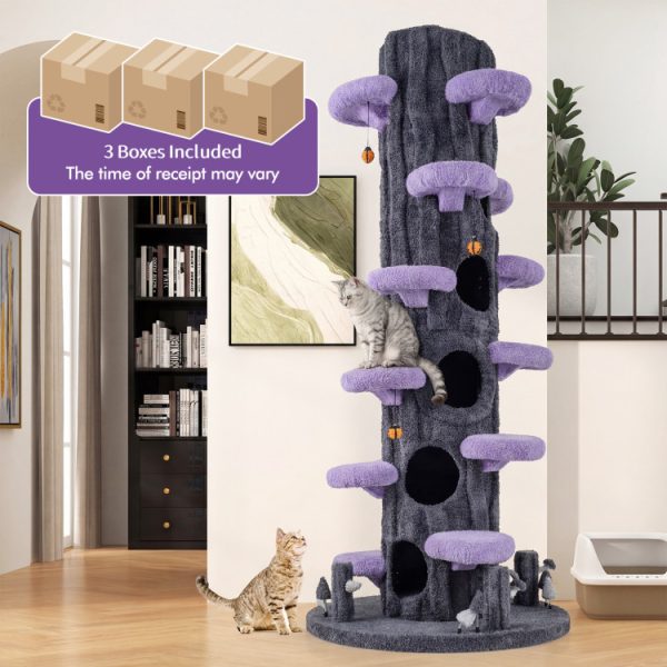90.5 multifunctional cat tree with private condos 17