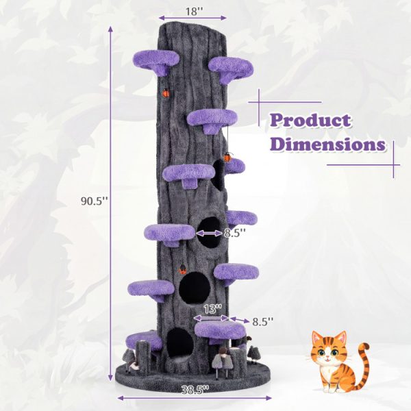90.5 multifunctional cat tree with private condos 18