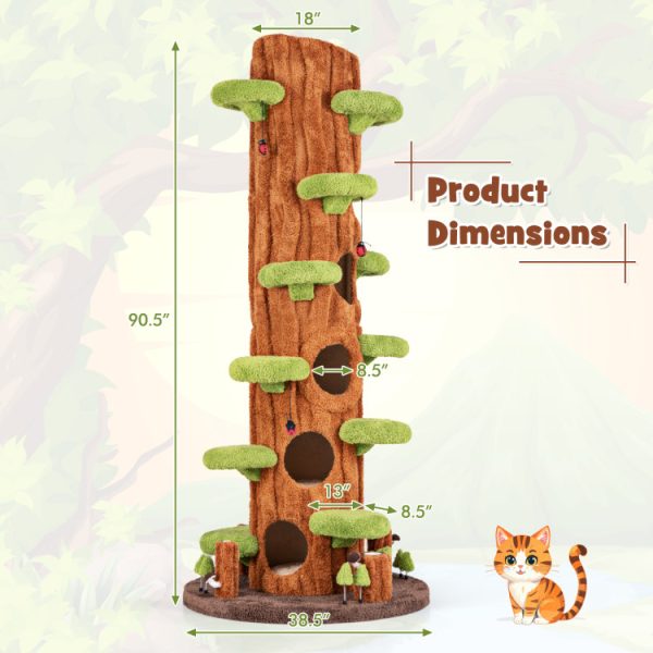 90.5 multifunctional cat tree with private condos 19
