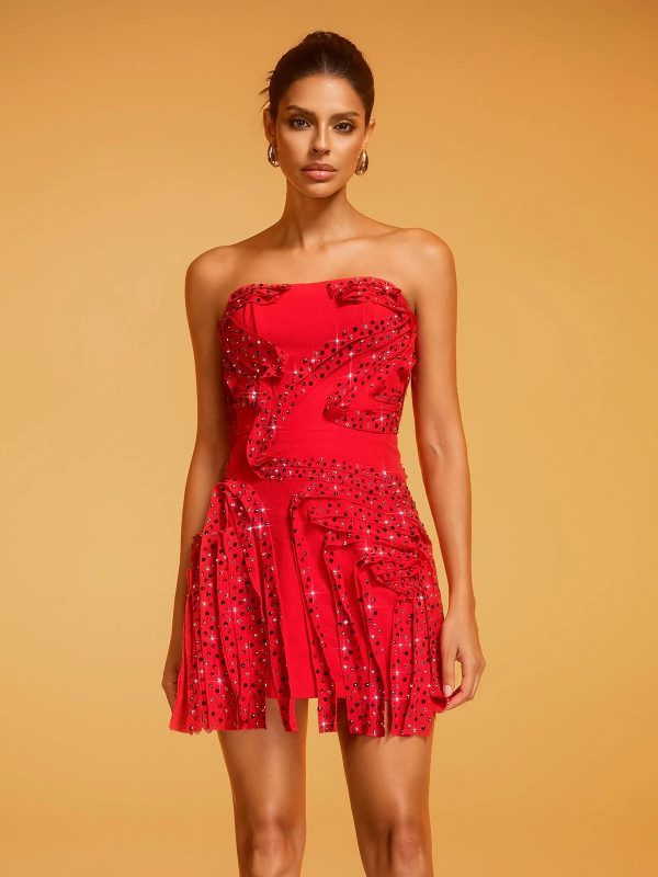 diellza strapless rhinestone mini dress 12
