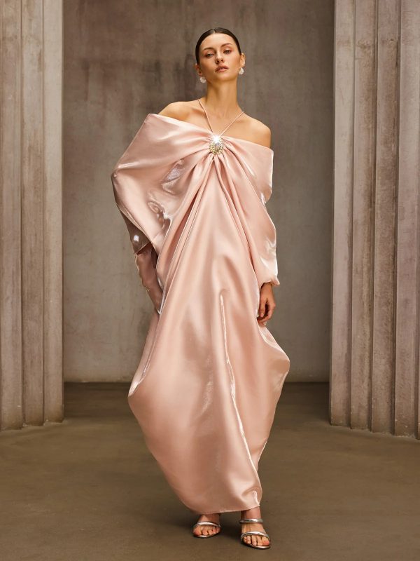 drika off shoulder ruched crystal maxi dress 12