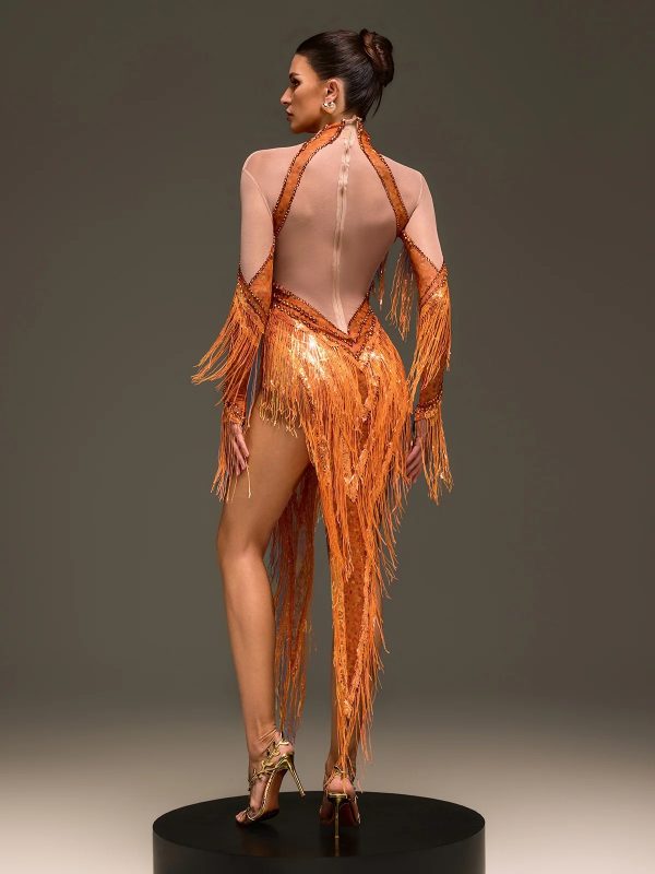 ervanel high neck fringe diamond bodysuit 16