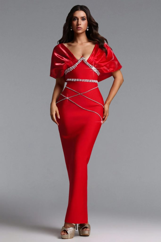 linnaea rhinestone bandage maxi dress 11