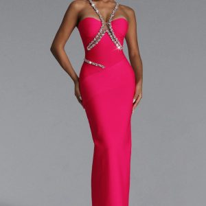 mota halter v neck rhinestone bandage maxi dress 11