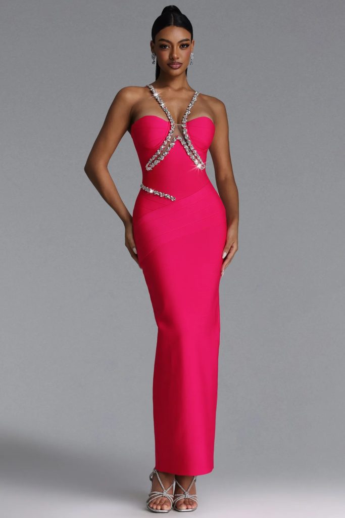mota halter v neck rhinestone bandage maxi dress 11