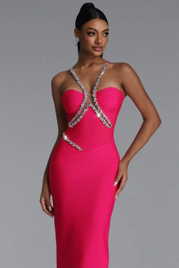 mota halter v neck rhinestone bandage maxi dress 12