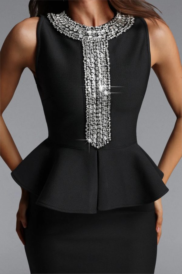 sarna sleeveless rhinestone bandage maxi dress 13