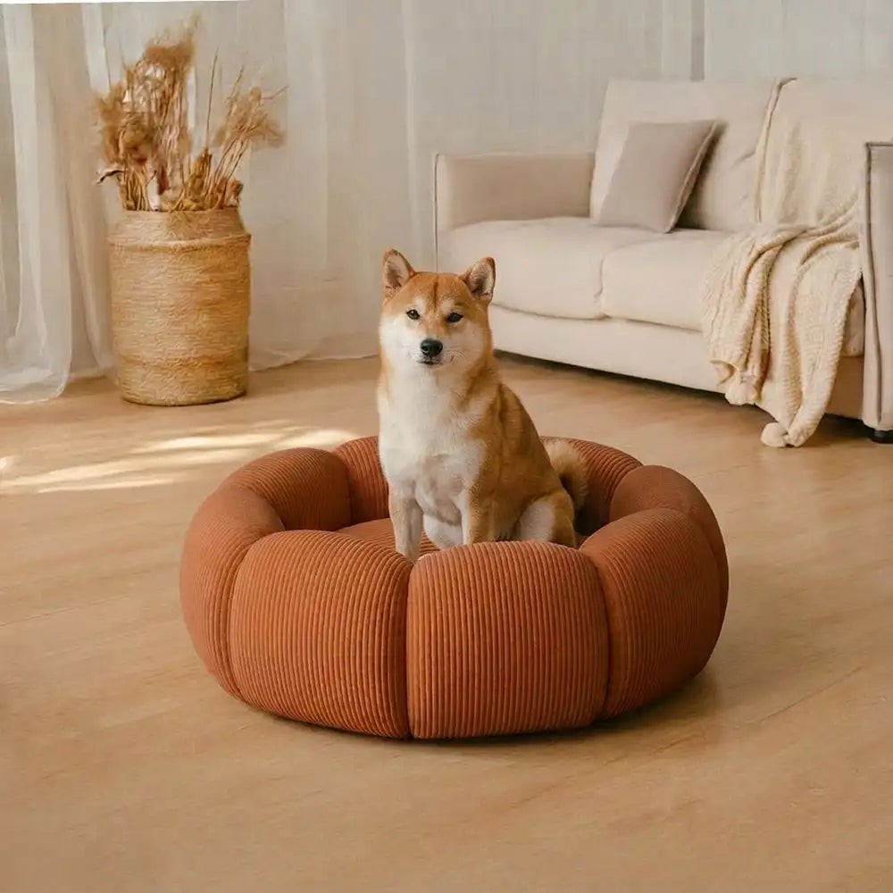 soft neck support washable dog round bed 11